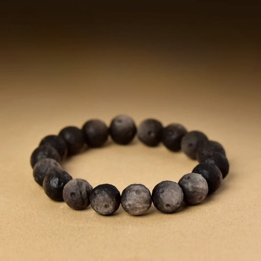 Silver Obsidian Meteorite Protection Bracelet