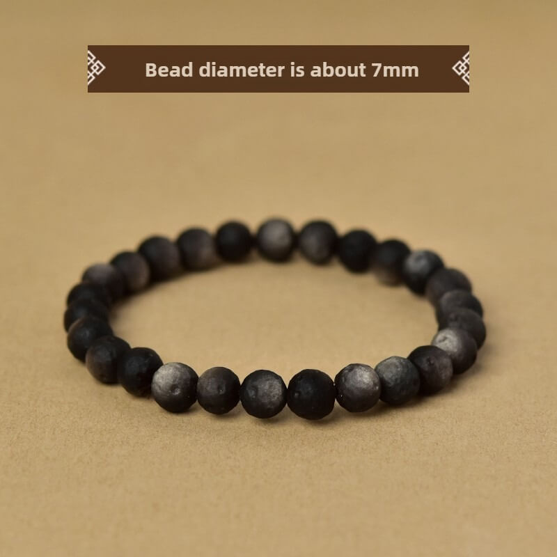 Silver Obsidian Meteorite Protection Bracelet