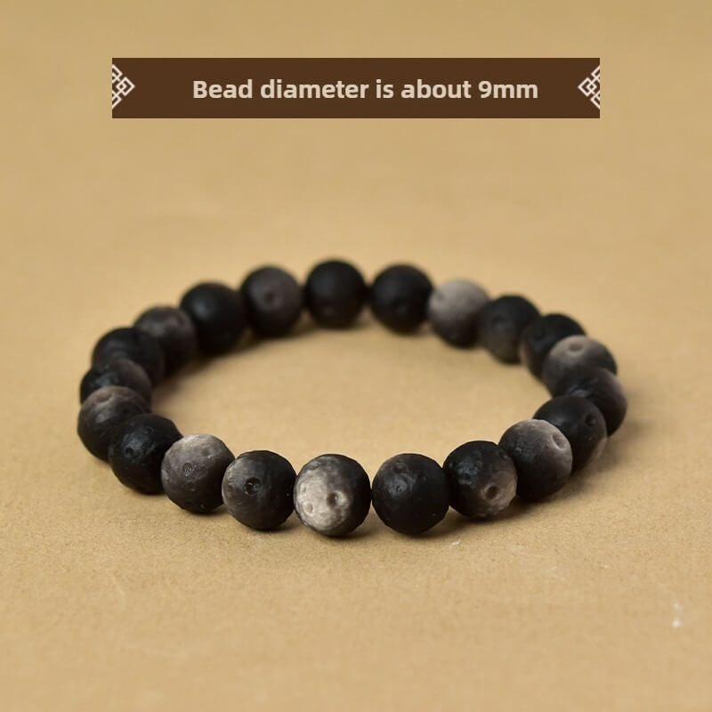 Silver Obsidian Meteorite Protection Bracelet