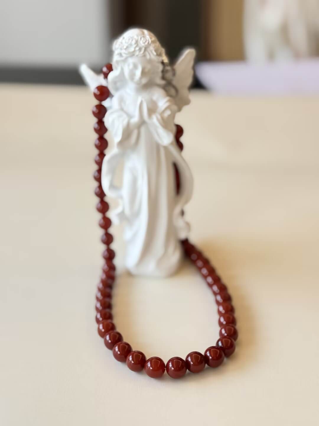 Collier de bénédiction en agate rouge du Sud - Énergie équilibrée • Courage • Paix