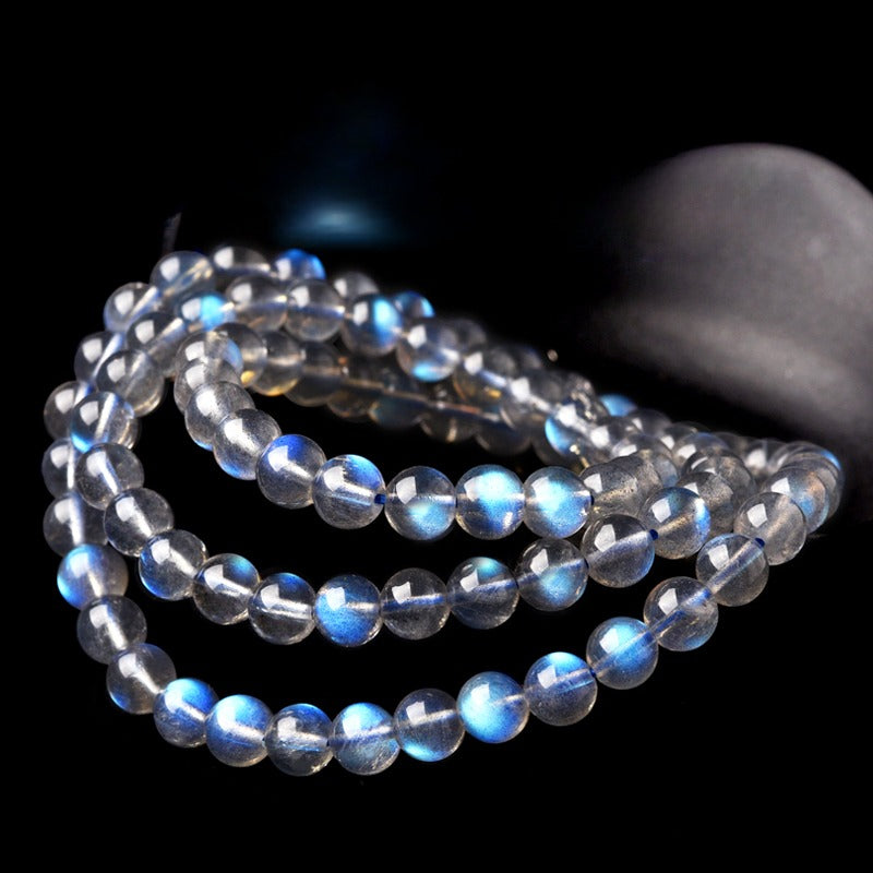 Super Luminous Multi-Layer Moonstone Bracelet for Prosperity and Healing