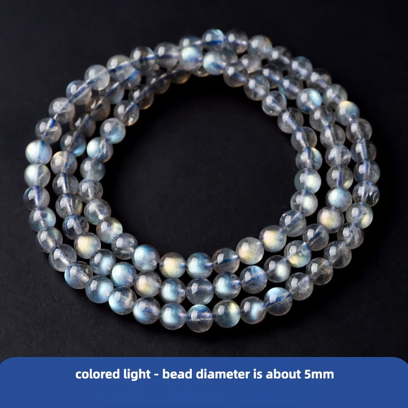 Super Luminous Multi-Layer Moonstone Bracelet for Prosperity and Healing