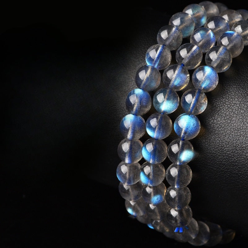 Super Luminous Multi-Layer Moonstone Bracelet for Prosperity and Healing