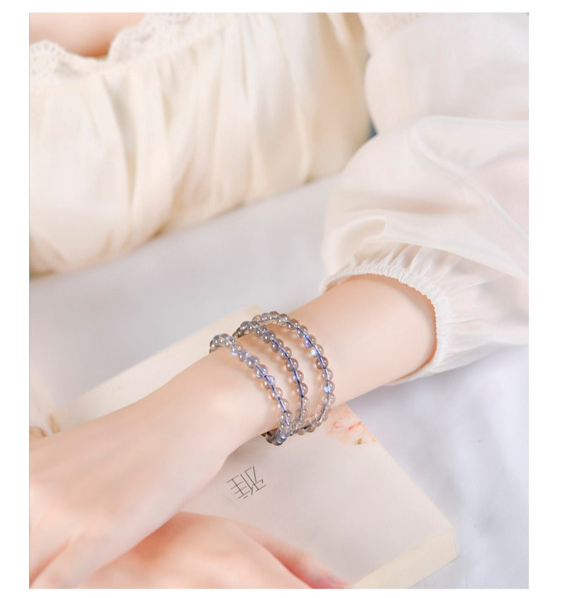 Super Luminous Multi-Layer Moonstone Bracelet for Prosperity and Healing