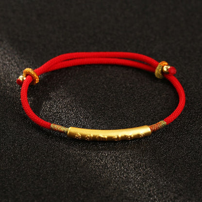 Zen Healing 999 Silver Tibetan Buddhist Handmade Om Mani Padme Hum Protection Red String Bracelet