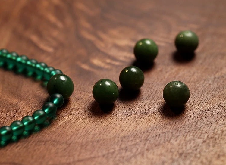 Tibetan 108 Beads Handmade Green Glass Green Tara Buddha Prayer Mala Spiritual Practice Bracelet
