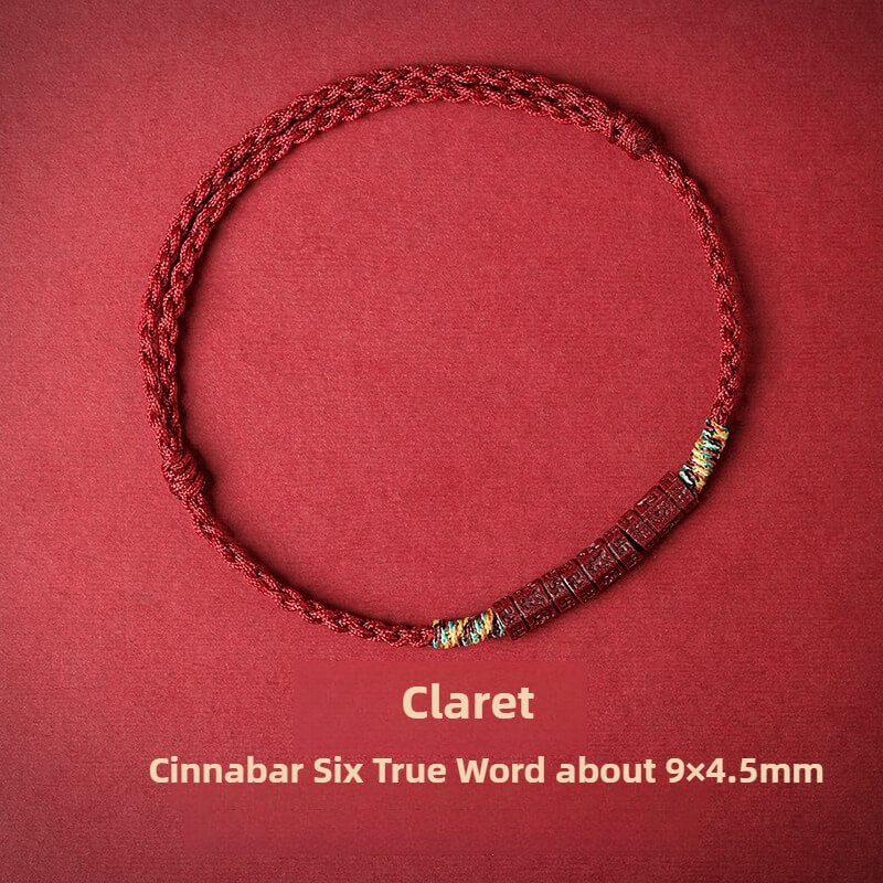 Tibetan Buddhist Handmade Mani Mantra Lucky Red String Bracelet