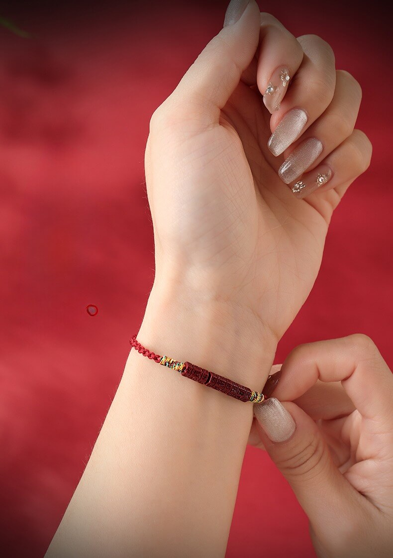 Tibetan Buddhist Handmade Mani Mantra Lucky Red String Bracelet