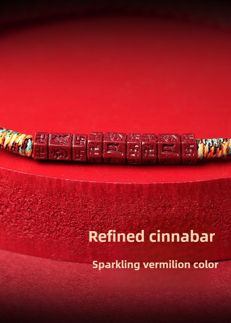 Tibetan Buddhist Handmade Mani Mantra Lucky Red String Bracelet