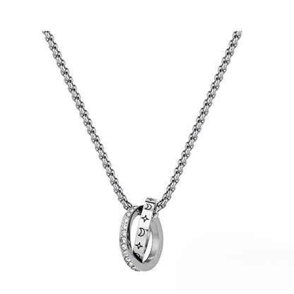 Zen Healing Titanium Steel Mobius Strip Sun Moon Couple Necklace