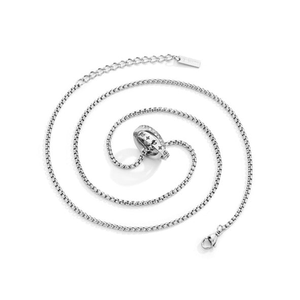 Zen Healing Titanium Steel Mobius Strip Sun Moon Couple Necklace
