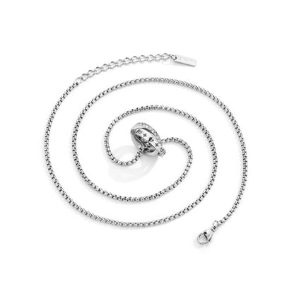 Zen Healing Titanium Steel Mobius Strip Sun Moon Couple Necklace