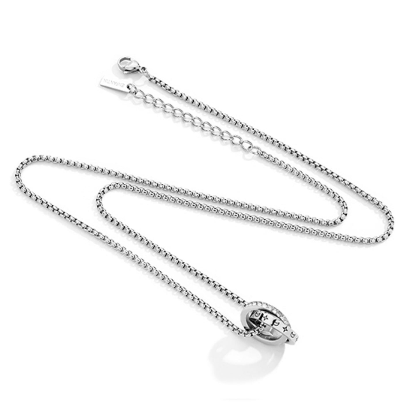 Zen Healing Titanium Steel Mobius Strip Sun Moon Couple Necklace