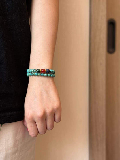 Collier vintage en agate turquoise - Harmonie • Guérison • Santé