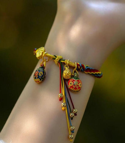 Year of the Snake  Five-Color Golden Beast String Bracelet