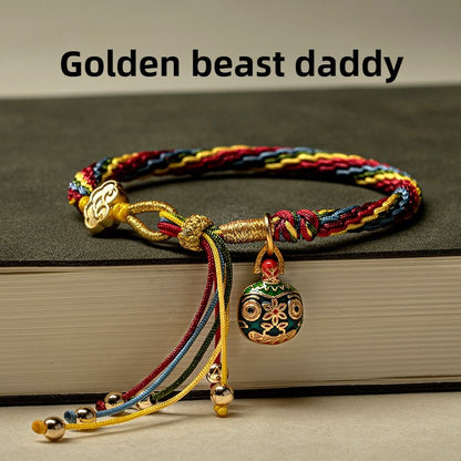 Year of the Snake  Five-Color Golden Beast String Bracelet