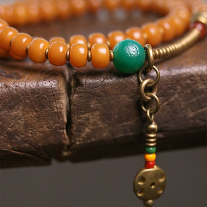 Zen Healing 108 Mala Beads Bodhi Seed Dzi Bead Wisdom Bracelet & Necklace