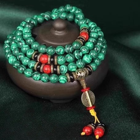 Zen Healing 108 Mala Malachite Beads Healing Bracelet