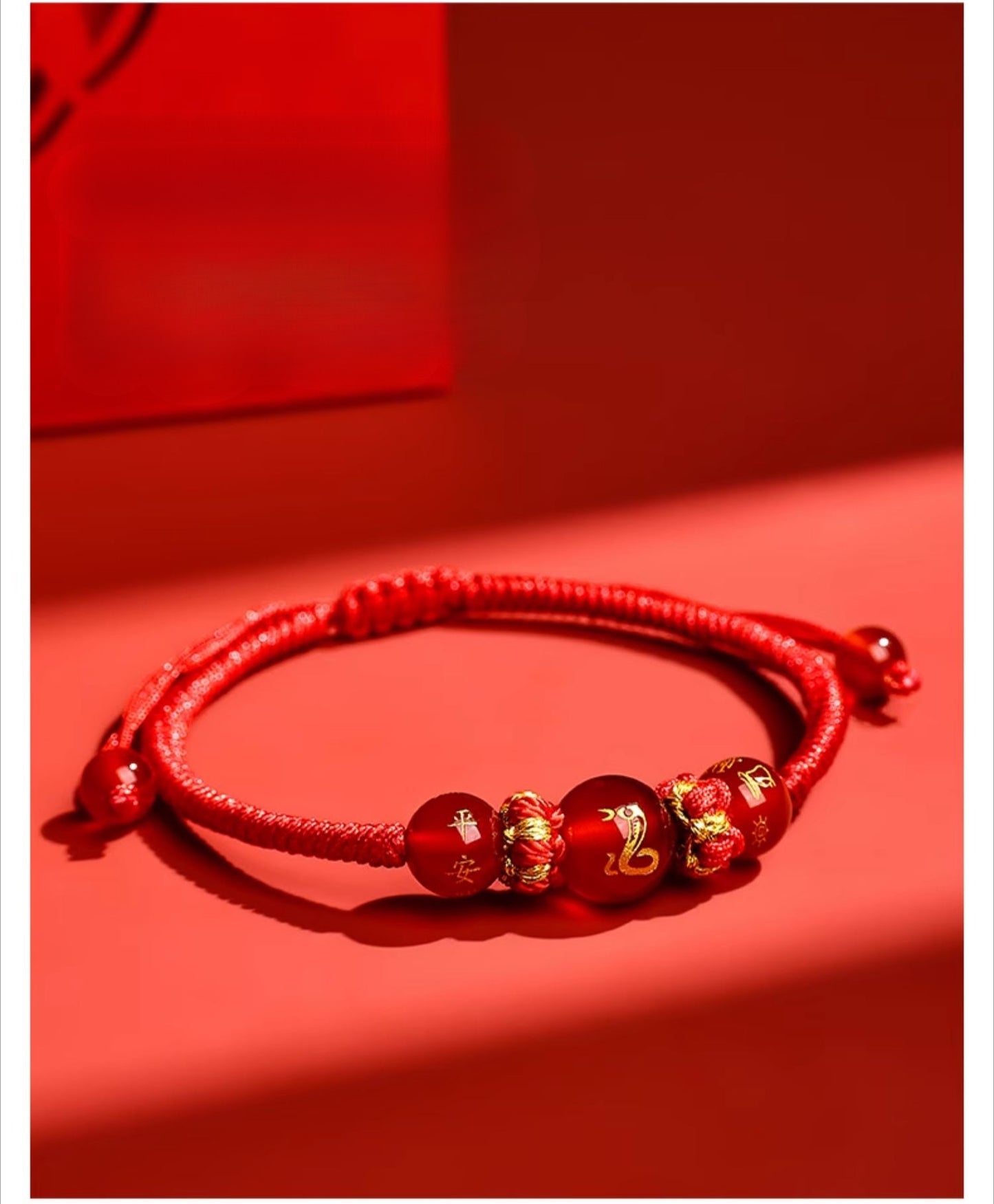 Zen Healing 2025 Chinese Zodiac Agate Protection Red String Bracelet