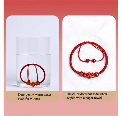 Zen Healing 2025 Chinese Zodiac Agate Protection Red String Bracelet