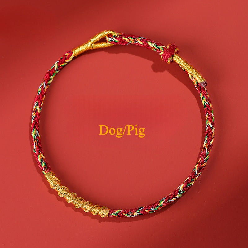 Zen Healing 2025 Chinese Zodiac Blessing Protecion Red String Bracelet