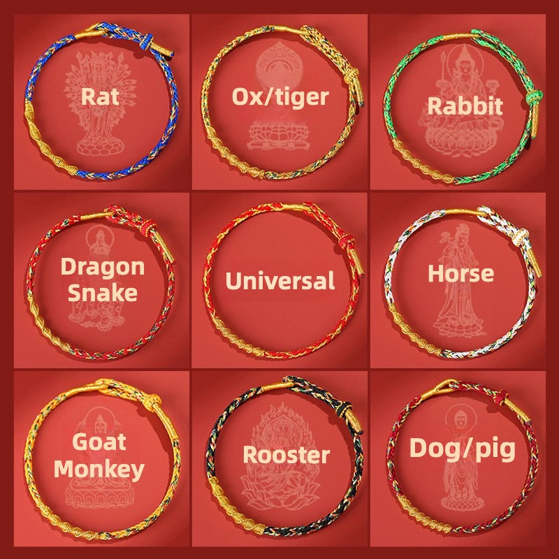 Zen Healing 2025 Chinese Zodiac Blessing Protecion Red String Bracelet