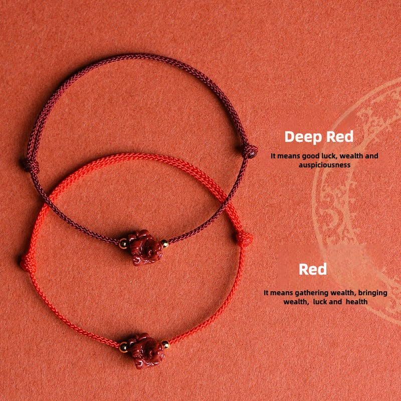 Zen Healing 2025 Chinese Zodiac Cinnabar Red String Luck Bracelet