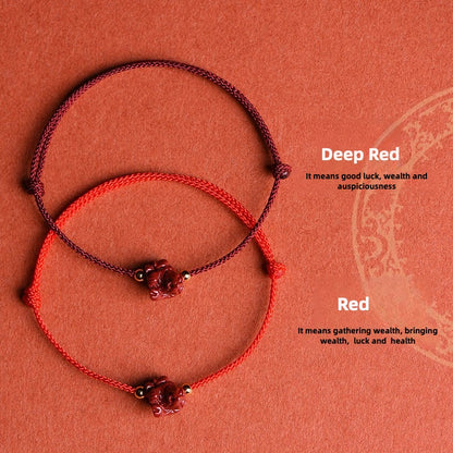 Zen Healing 2025 Chinese Zodiac Cinnabar Red String Luck Bracelet