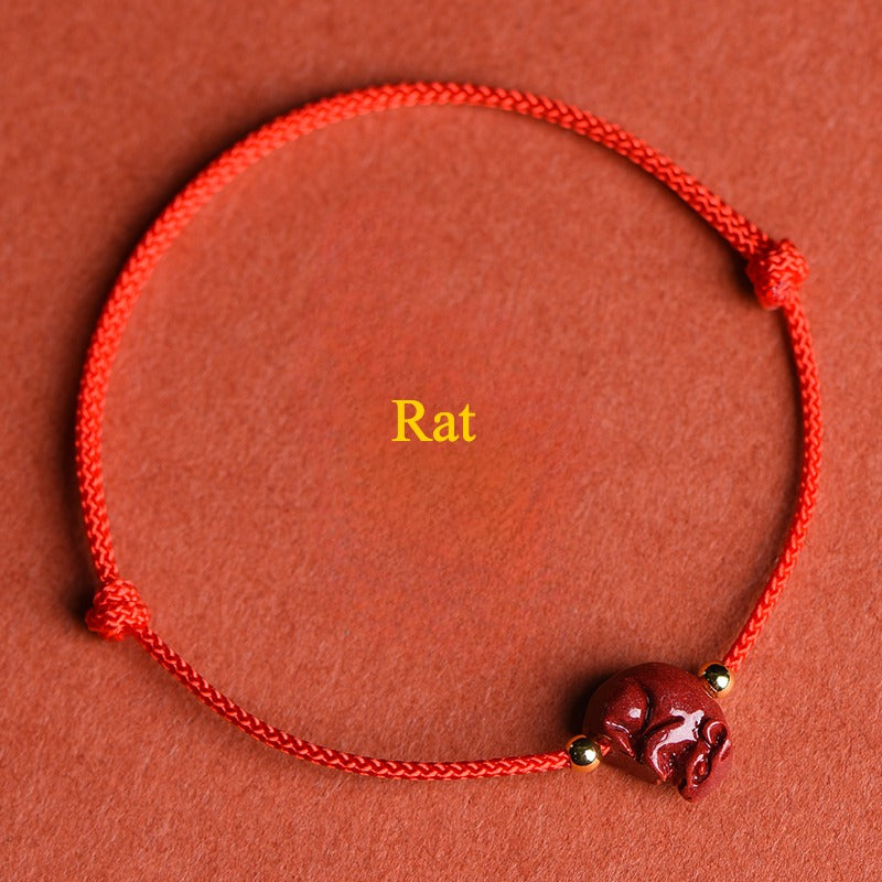 Zen Healing 2025 Chinese Zodiac Cinnabar Red String Luck Bracelet