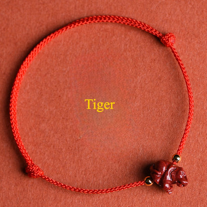 Zen Healing 2025 Chinese Zodiac Cinnabar Red String Luck Bracelet