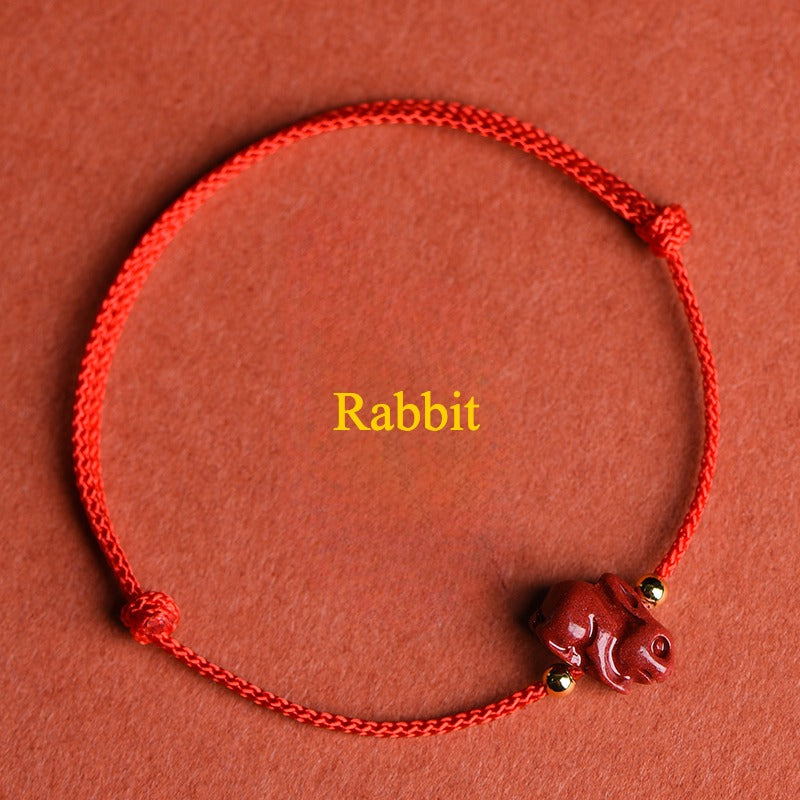 Zen Healing 2025 Chinese Zodiac Cinnabar Red String Luck Bracelet