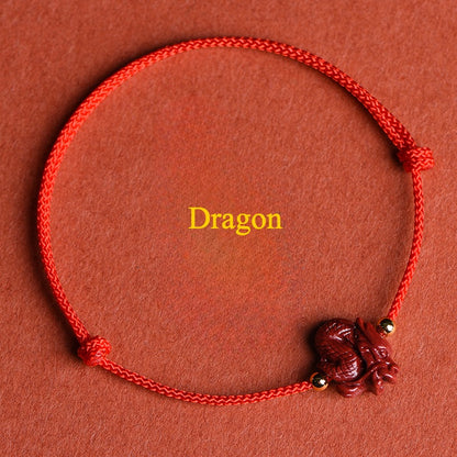 Zen Healing 2025 Chinese Zodiac Cinnabar Red String Luck Bracelet