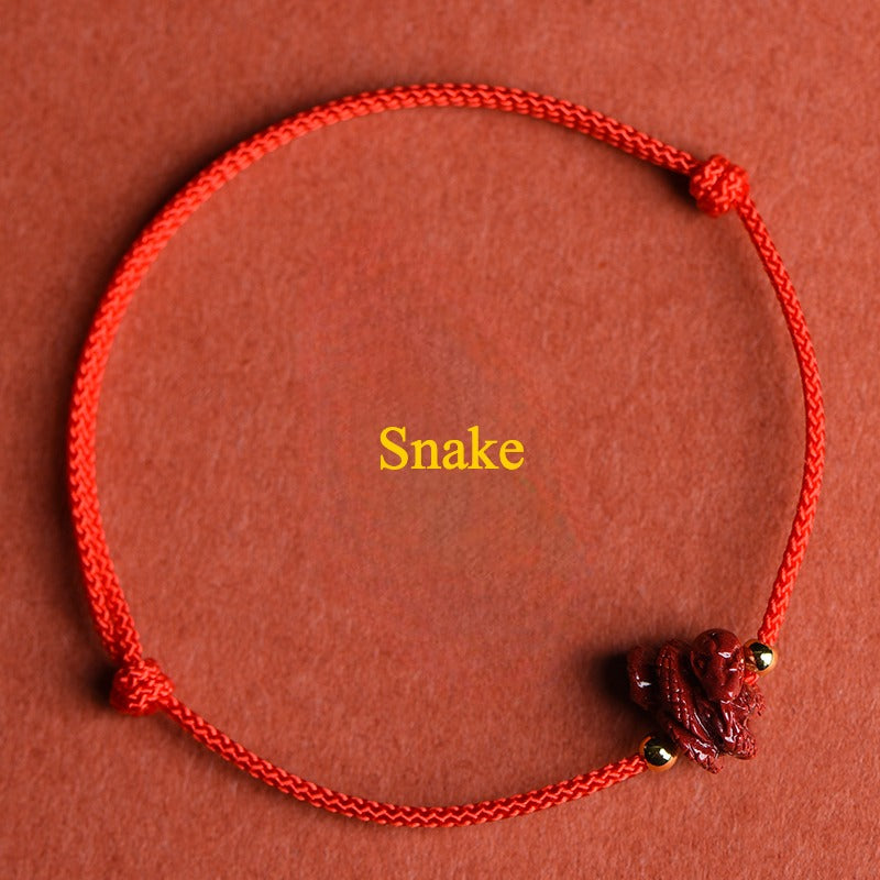 Zen Healing 2025 Chinese Zodiac Cinnabar Red String Luck Bracelet