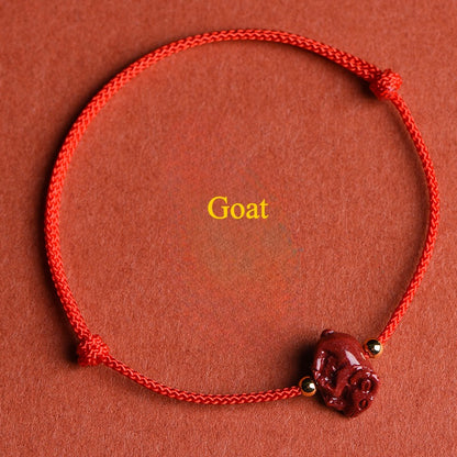 Zen Healing 2025 Chinese Zodiac Cinnabar Red String Luck Bracelet