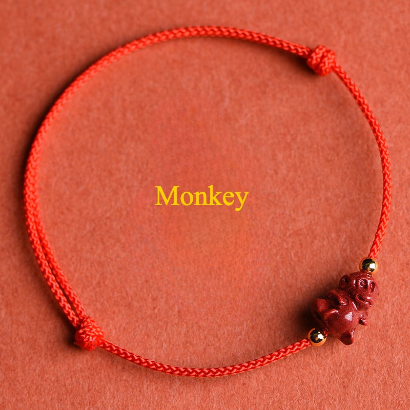 Zen Healing 2025 Chinese Zodiac Cinnabar Red String Luck Bracelet