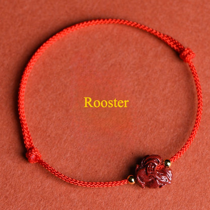 Zen Healing 2025 Chinese Zodiac Cinnabar Red String Luck Bracelet