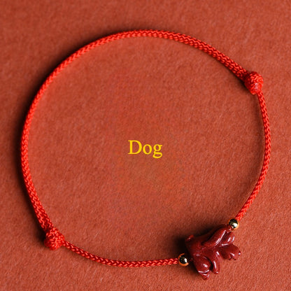 Zen Healing 2025 Chinese Zodiac Cinnabar Red String Luck Bracelet