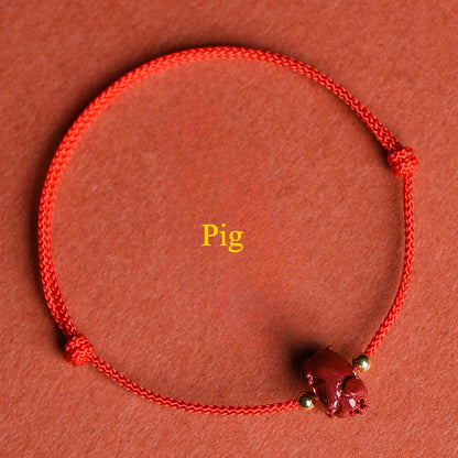 Zen Healing 2025 Chinese Zodiac Cinnabar Red String Luck Bracelet