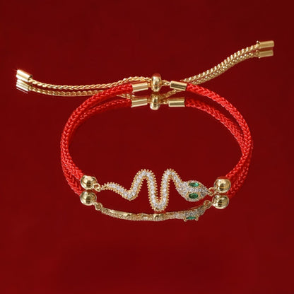 Zen Healing 2025 Chinese Zodiac Snake Red String Luck Bracelet