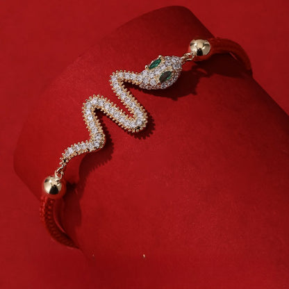 Zen Healing 2025 Chinese Zodiac Snake Red String Luck Bracelet