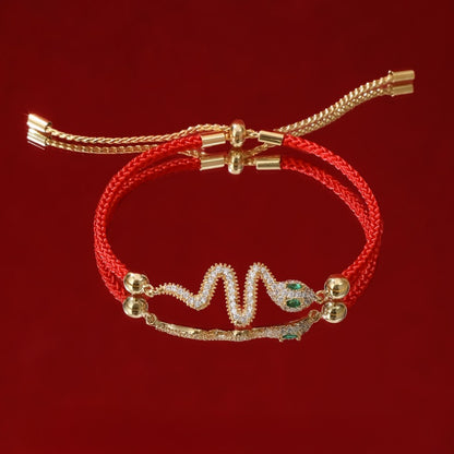 Zen Healing 2025 Chinese Zodiac Snake Red String Luck Bracelet