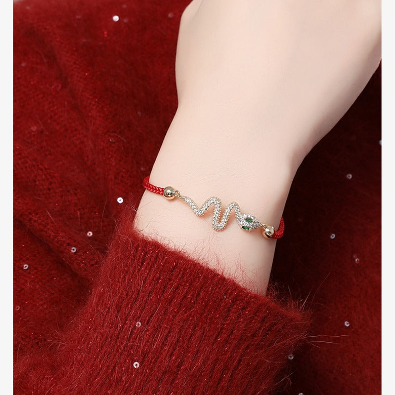 Zen Healing 2025 Chinese Zodiac Snake Red String Luck Bracelet