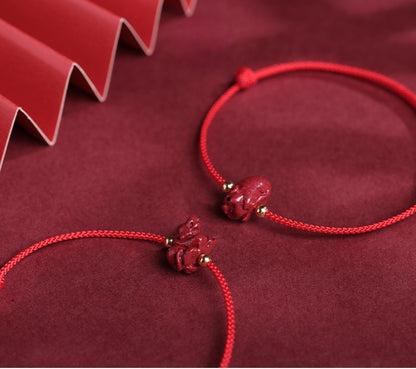 Zen Healing 2025 year of the chinese zodiac Cinnabar Protection Red String Bracelet