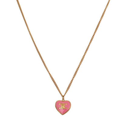 Zen Healing 24K Gold Plated Dopamine Heart Enamel Pendant Necklace