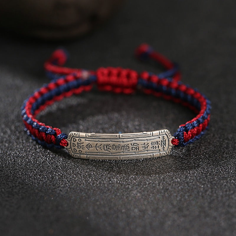 Zen Healing 925 Silver Amulet Braid Protection Tibetan Bracelet