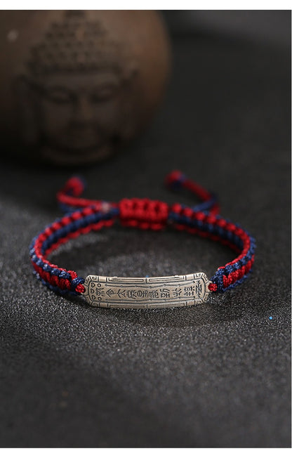 Zen Healing 925 Silver Amulet Braid Protection Tibetan Bracelet