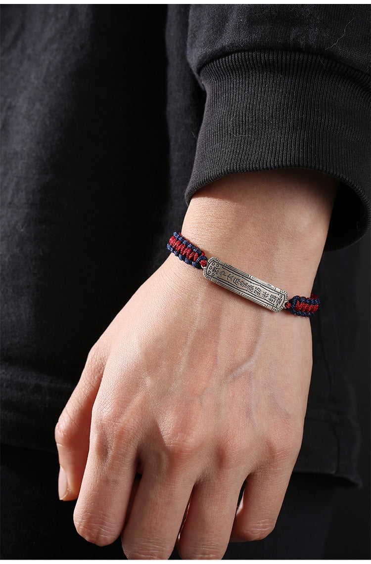 Zen Healing 925 Silver Amulet Braid Protection Tibetan Bracelet