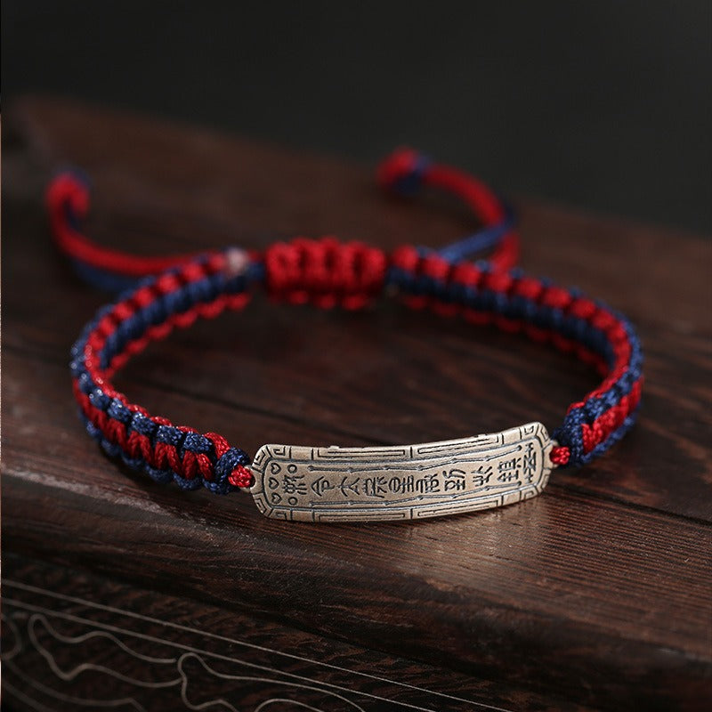 Zen Healing 925 Silver Amulet Braid Protection Tibetan Bracelet