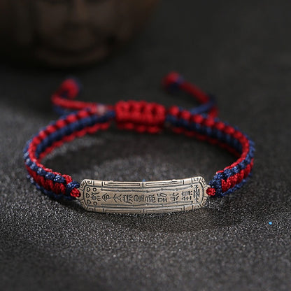 Zen Healing 925 Silver Amulet Braid Protection Tibetan Bracelet