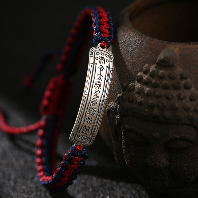 Zen Healing 925 Silver Amulet Braid Protection Tibetan Bracelet